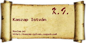 Kaszap István névjegykártya
